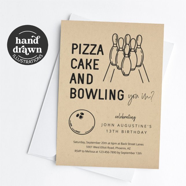 Invitación a la fiesta de bolos de niños adolescen (Subido por el creador)