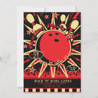 Invitación a la fiesta de bolos de Rockabilly