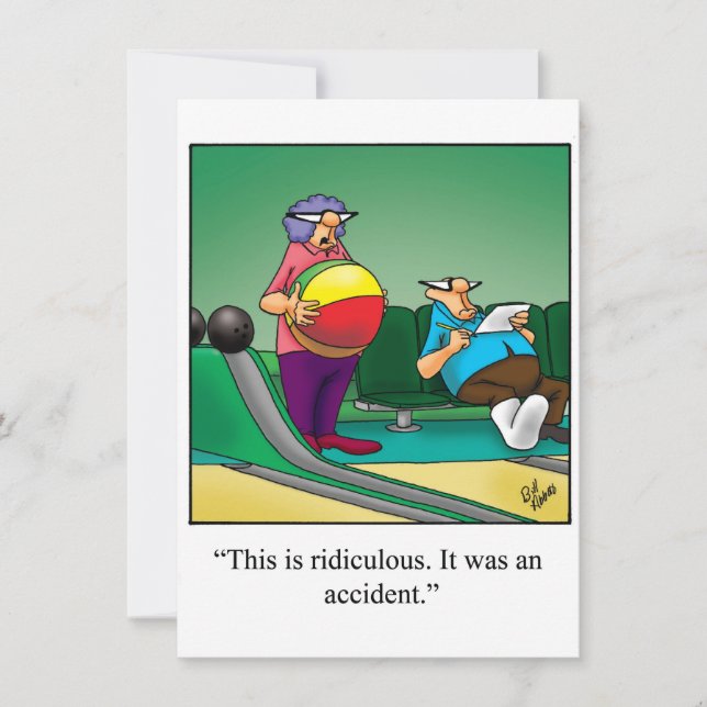 Invitación a la fiesta de bolos divertida (Anverso)