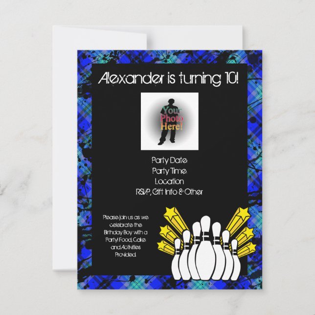 Invitación a la fiesta de bolos fotográficos de Ho (Anverso)