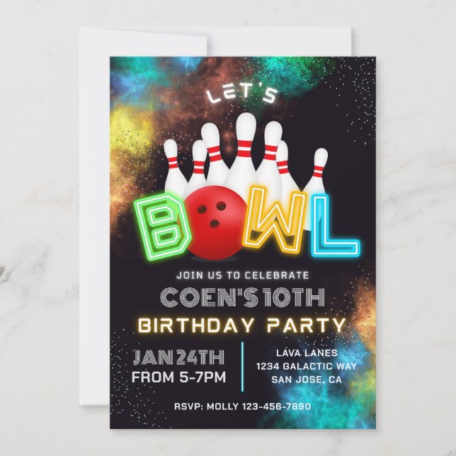 Invitación a la fiesta de bolos | Invitaciones de  (Anverso)