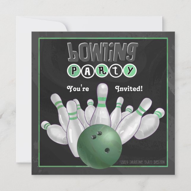Invitación a la fiesta de bolos verdes (Anverso)