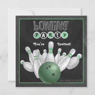 Invitación a la fiesta de bolos verdes