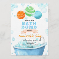 Invitación a la fiesta de bombas de baño