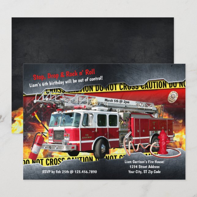 Invitación a la fiesta de bomberos (Anverso / Reverso)