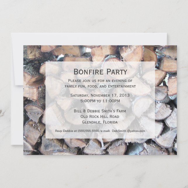 Invitación a la fiesta de bomberos (Anverso)