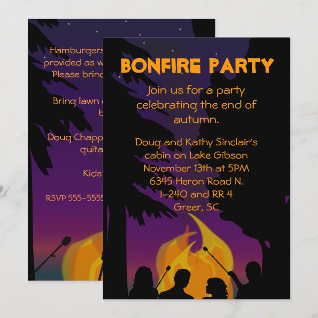 Invitación a la fiesta de bomberos (Anverso / Reverso)