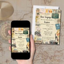 Invitación a la fiesta de Bon Voyage del Collage d