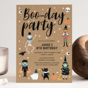 Invitación a la fiesta de boo-día de Halloween