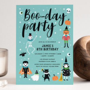 Invitación a la fiesta de boo-día de Halloween