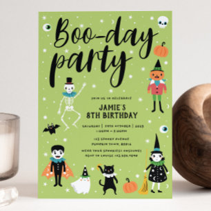 Invitación a la fiesta de boo-día de Halloween