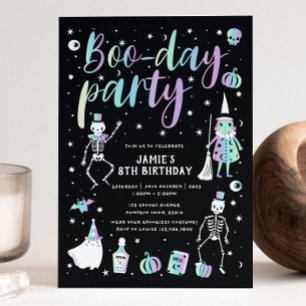 Invitación a la fiesta de boo-día de Halloween