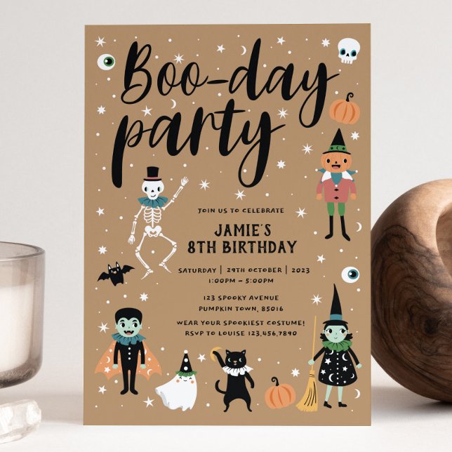 Invitación a la fiesta de boo-día de Halloween (Subido por el creador)
