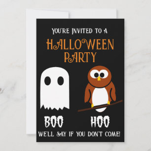 Invitación a la fiesta de Boo Hoo Halloween