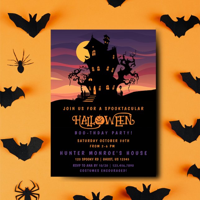 Invitación a la fiesta de boo-thday de Halloween (Subido por el creador)