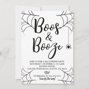 Invitación a la fiesta de Boos y Booze Halloween