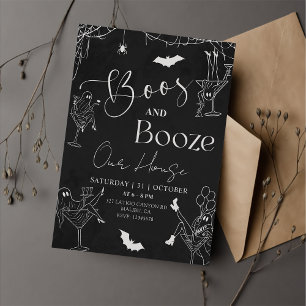 Invitación a la fiesta de Boos y Booze Halloween