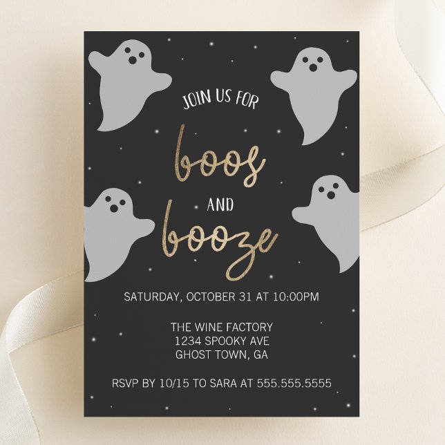 Invitación a la fiesta de Boos y Booze Halloween (Subido por el creador)