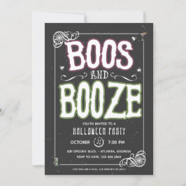Invitación a la fiesta de Boos y Booze Halloween