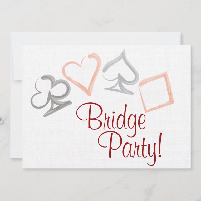 Invitación a la fiesta de Bridge Card (Anverso)