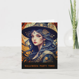 Invitación a la fiesta de brujas con tema de Hallo