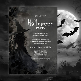 Invitación a la fiesta de brujas de Halloween