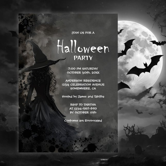 Invitación a la fiesta de brujas de Halloween (Subido por el creador)