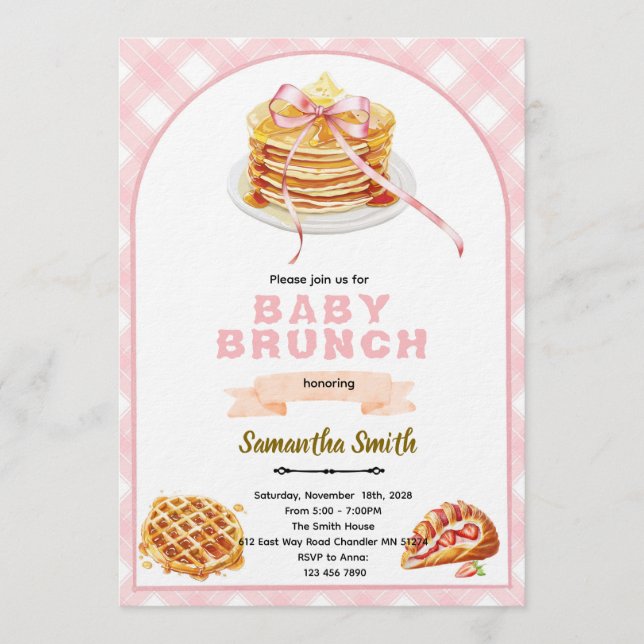 invitación a la fiesta de brunch de lazos (Anverso)