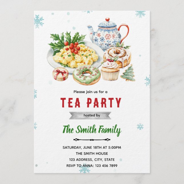 invitación a la fiesta de brunch de Navidad (Anverso)