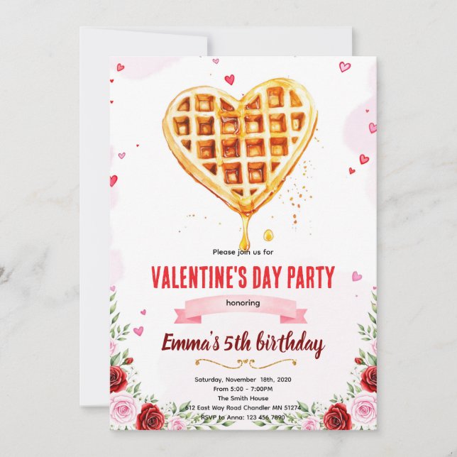 invitación a la fiesta de brunch del día de Galent (Anverso)