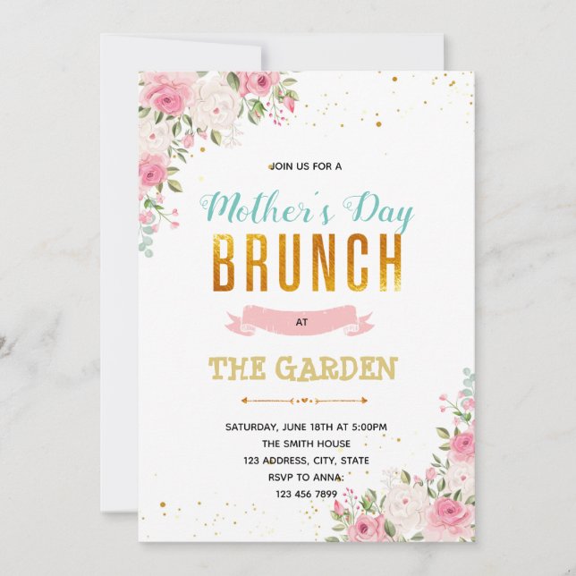 Invitación a la fiesta de brunch del Día de la Mad (Anverso)