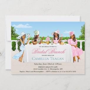 Invitación a la fiesta de brunch nupcial afroameri