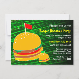 Invitación a la fiesta de Burger Bonanza