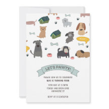 Invitación a la fiesta de cachorros Pawty