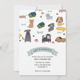 Invitación a la fiesta de cachorros Pawty