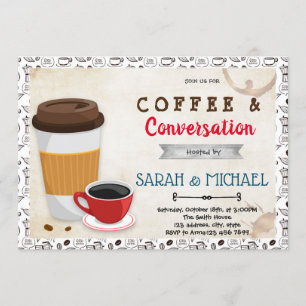 Invitación a la fiesta de café y conversación