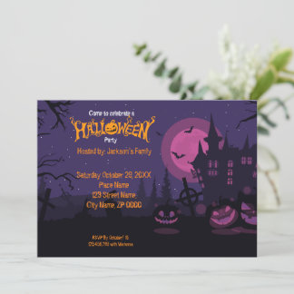 Invitación a la fiesta de calabaza de Halloween