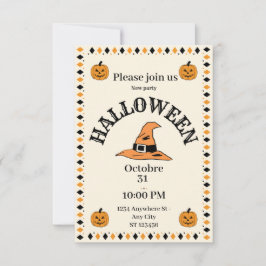 Invitación a la fiesta de calabaza de Halloween