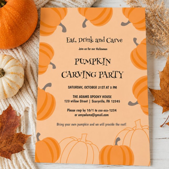 Invitación a la fiesta de calabaza de Halloween (Subido por el creador)