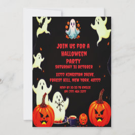 Invitación a la fiesta de calabaza fantasma de Hal