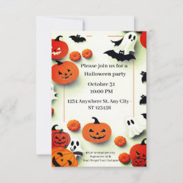 Invitación a la fiesta de calabaza fina Halloween