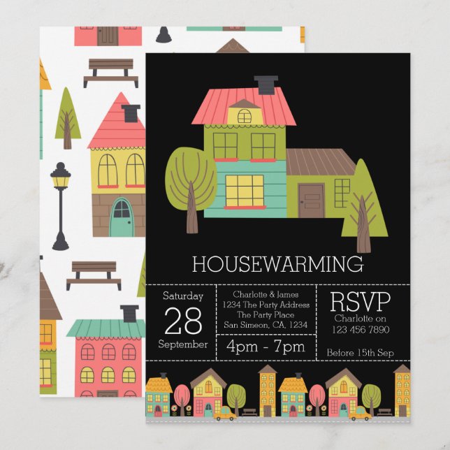 Invitación a la fiesta de calentamiento de la casa (Anverso / Reverso)