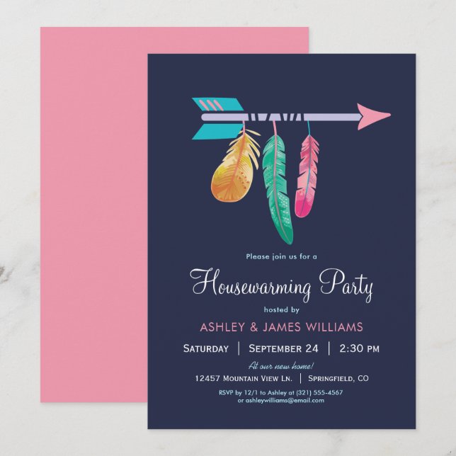 Invitación a la fiesta de calentamiento de la casa (Anverso / Reverso)