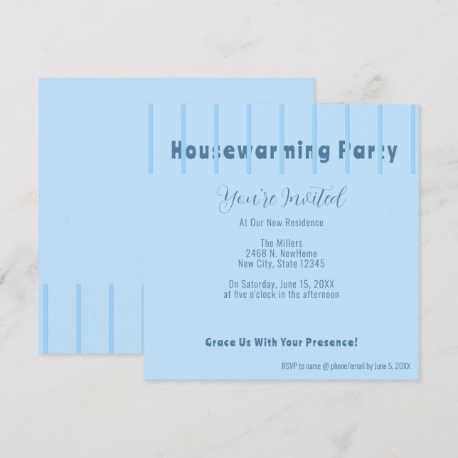 Invitación a la fiesta de calentamiento de la casa (Anverso / Reverso)