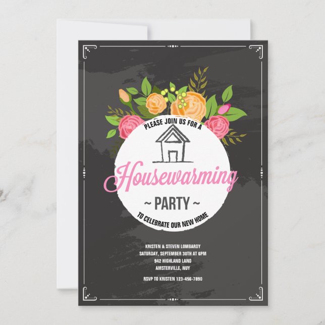 Invitación a la fiesta de calentamiento de la casa (Anverso)