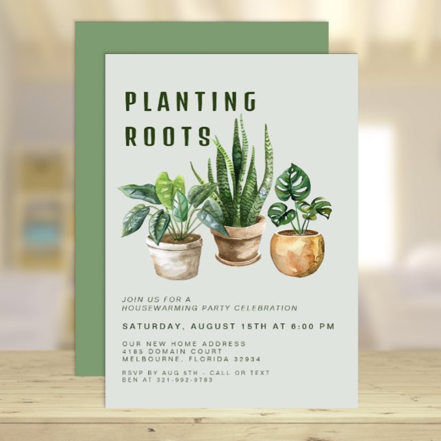 Invitación a la fiesta de calentamiento de la casa (Houseplants Housewarming Party Invite)