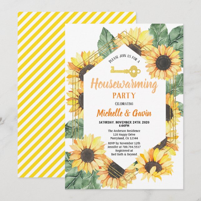 Invitación a la fiesta de calentamiento del hogar  (Anverso / Reverso)