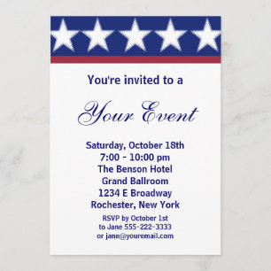 Invitación a la fiesta de campaña o fiesta del 4 d