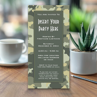 Invitación a la Fiesta de Camuflaje Militar