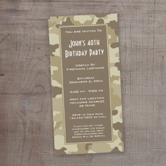 Invitación a la fiesta de camuflaje militar